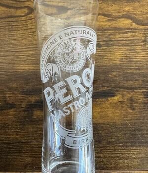 Peroni Nastro Azzurro Birra Superiore Italian Embossed Tall Beer Glass 0.4L